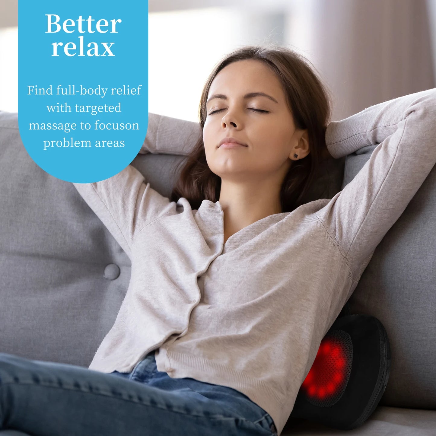 Luxury Electric Shiatsu Neck Back Massager Kneading Massage Pillow with Heating for Pain Relief Gift for Men Women Home Office