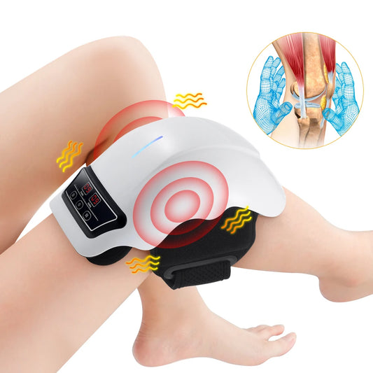 US Stock Electric Knee Massager 3 Gear Hot Compress Knee Massage Knee Support Pad Shoulder Massager Relive Joint PainRechargeabl