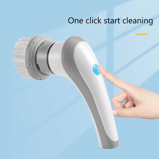 Handheld Scrubber Brush 360 Degree Rotation Electric Brush Cleaner 3 Replaceable Brush Heads Bathroom Kitchen Cleaner