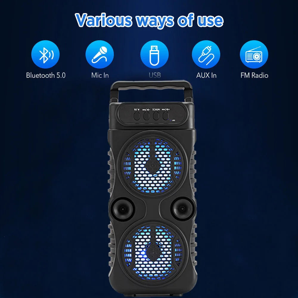 1000W Portable Bluetooth Outdoor Speaker Music Stereo Subwoofer Bass USB Power Supply For Dancing Party Family Karaoke Speaker