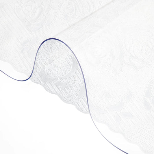 SucceBuy 1.5-2mm PVC Table Cloth Transparent Clear Desk Cover Protector Plastic Soft Glass Waterproof Oilproof for Dining Table