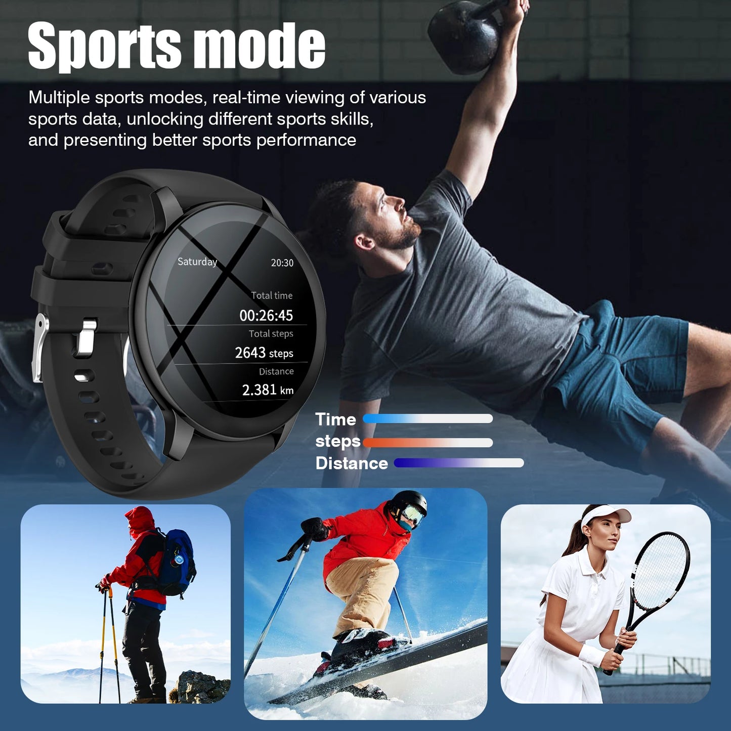 2025 Sports Smart Watch - Make Call Receive Message, Pedometer & Activity Monitoring