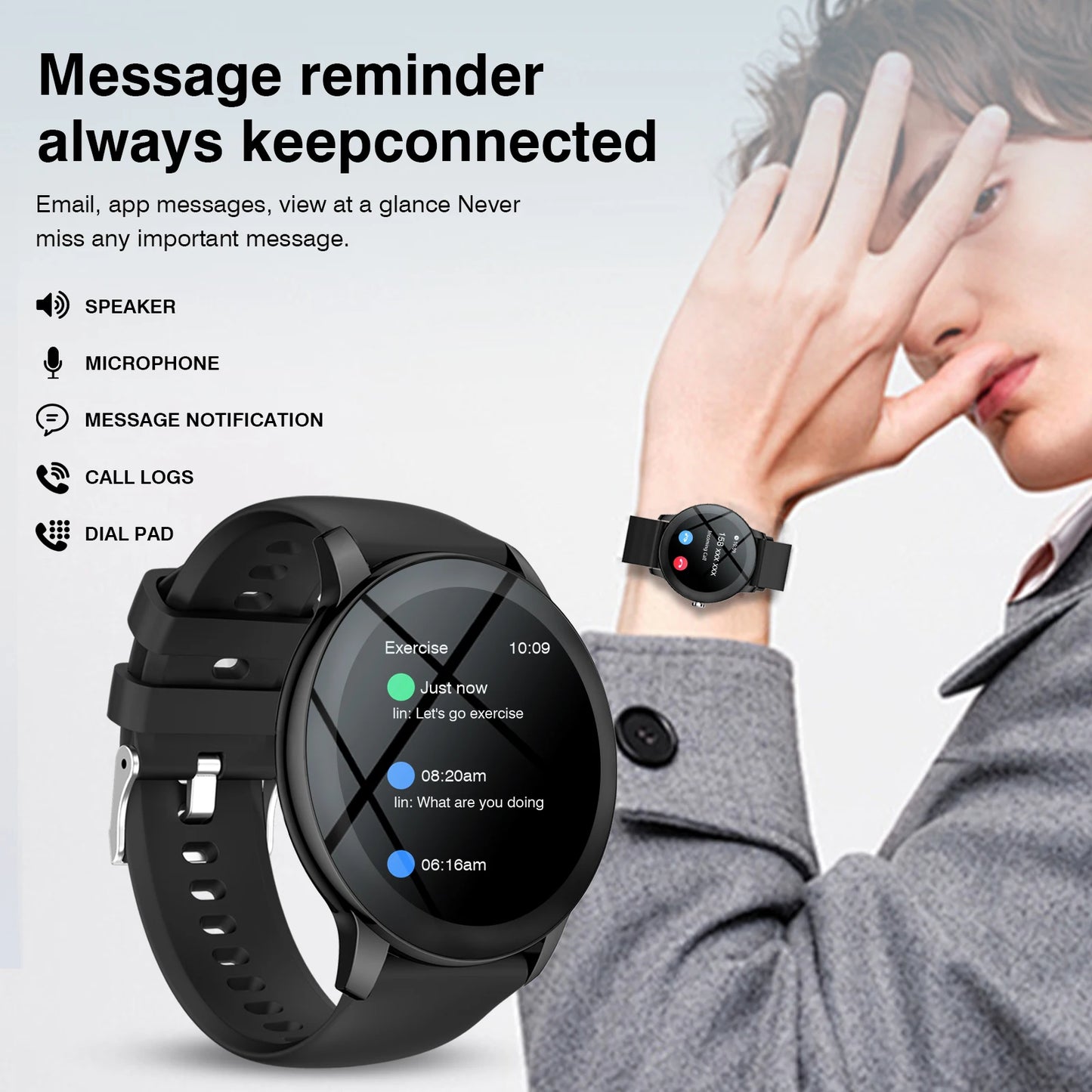 Smart Watch, Unisex, Full Touchscreen, Bluetooth 5.2, Call Watch, Fitness Tracker Compatible with Android and IPhone.