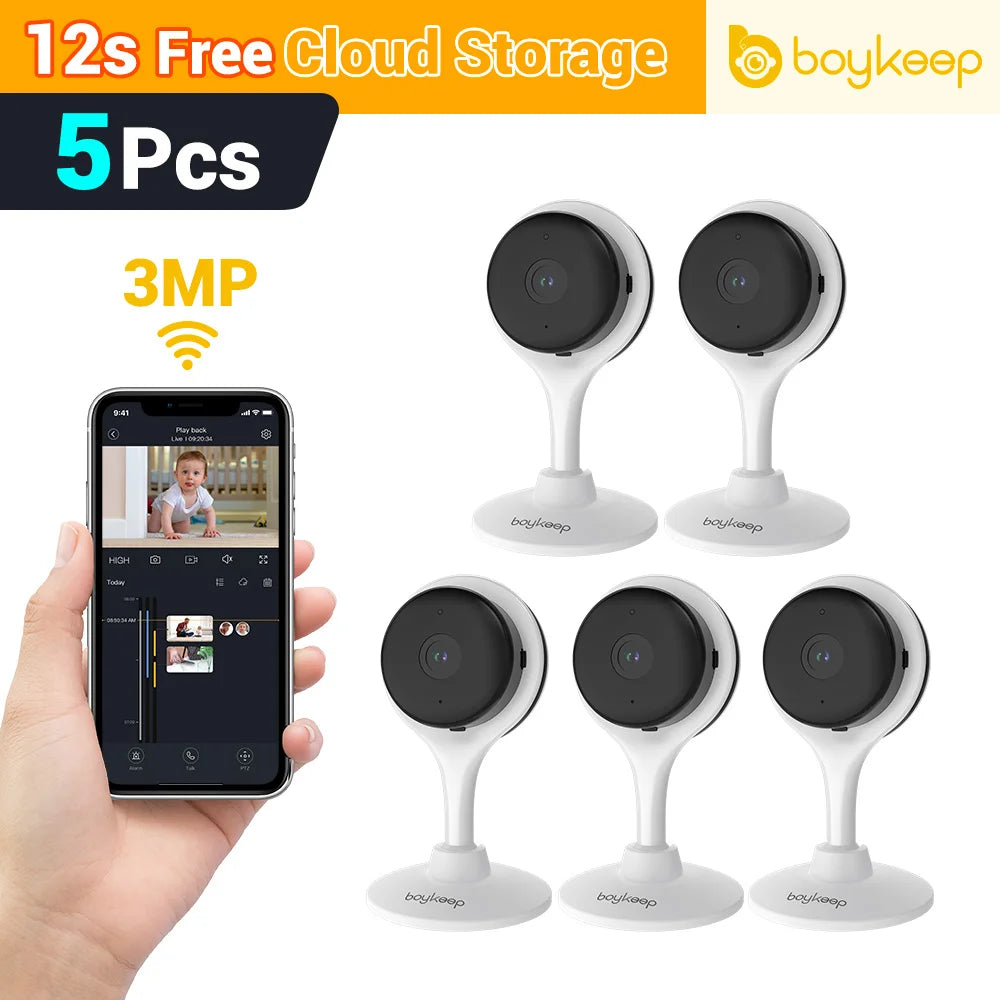 BoyKeep Indoor Home Security Mini IP Camera Smart CCTV Pet Camera Baby Video Monitor 24/7 Surveillance Camera