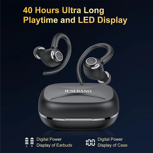 Wireless Sport Earbuds, 48H Battery, Hi-Fi Sound with Deep Bass, IP7 Waterproof for Running/Gym