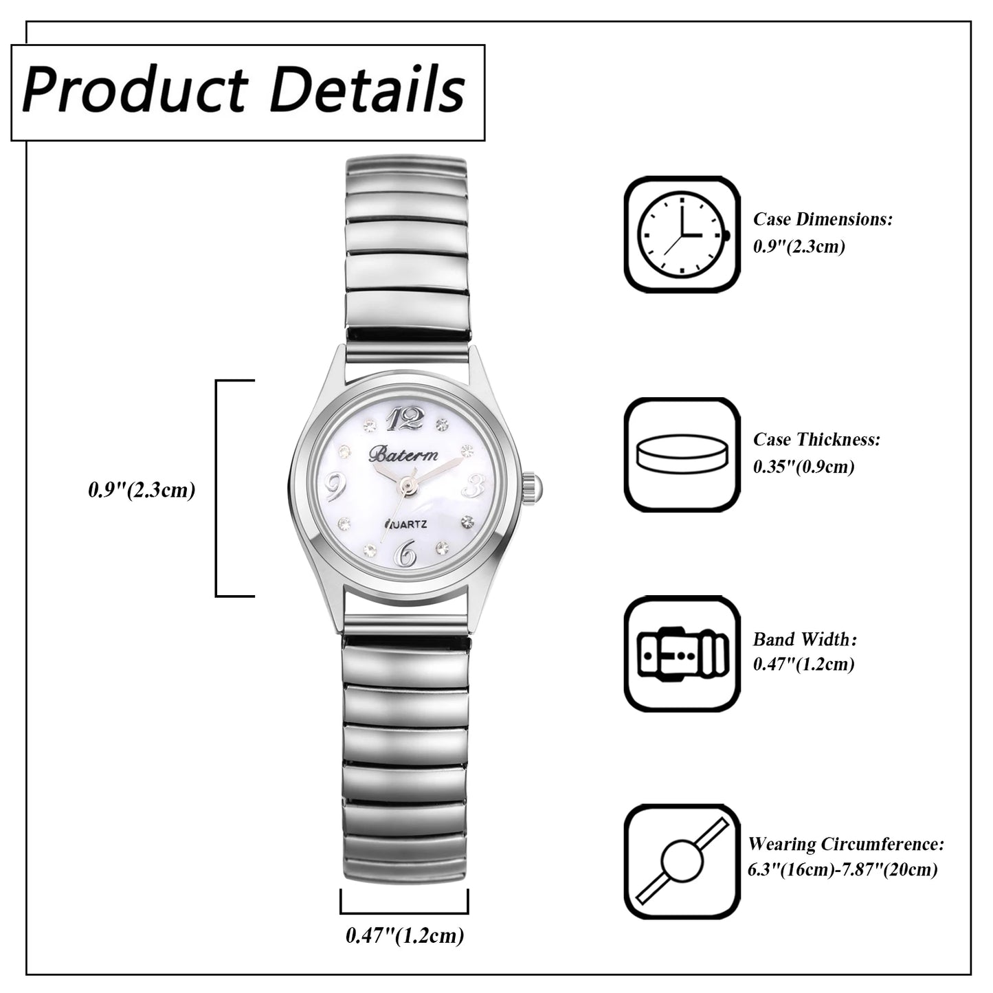 Elastic Strap Women's Watch Delicate Small Dial Waterproof Analog Quartz Digital Polka Dot Scale Fashion Women's Small Watch